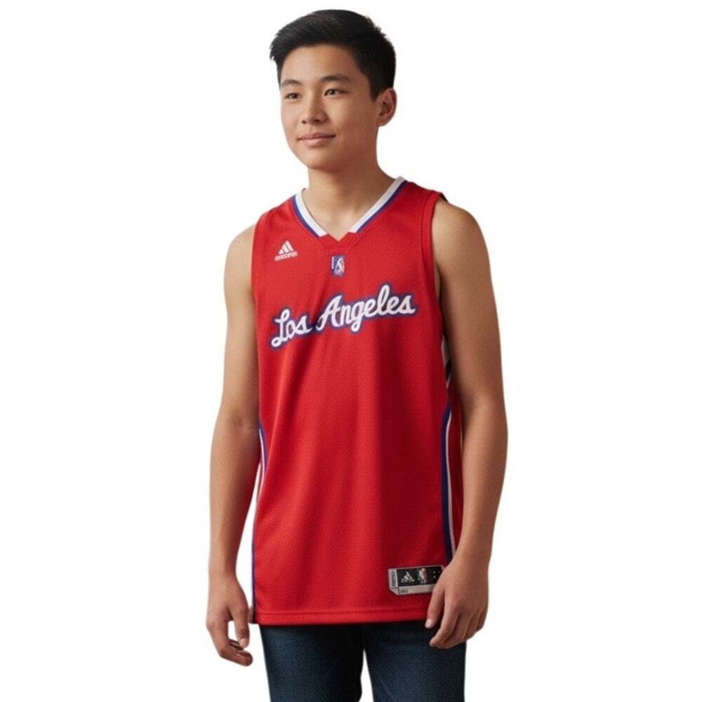 adidas Los Angeles Clippers NBA Red On-Court Team Issued Pro Cut Jersey XL